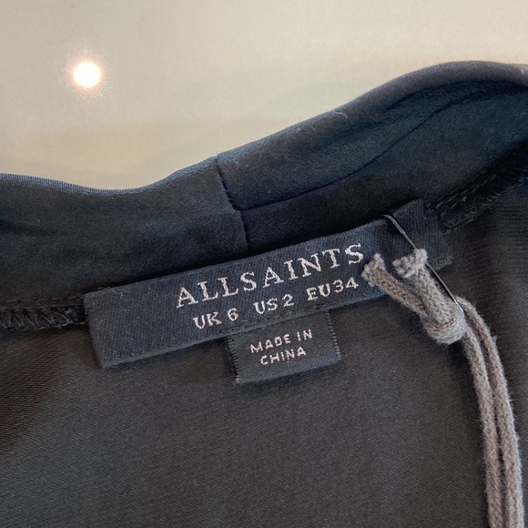 Allsaints brand new with tags on it black wrap dress with side zipper - Picture 6 of 14